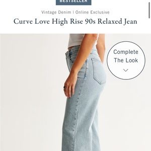 NWT Abercrombie Curve Love High Rise 90s Relaxed Jean 31 X Long